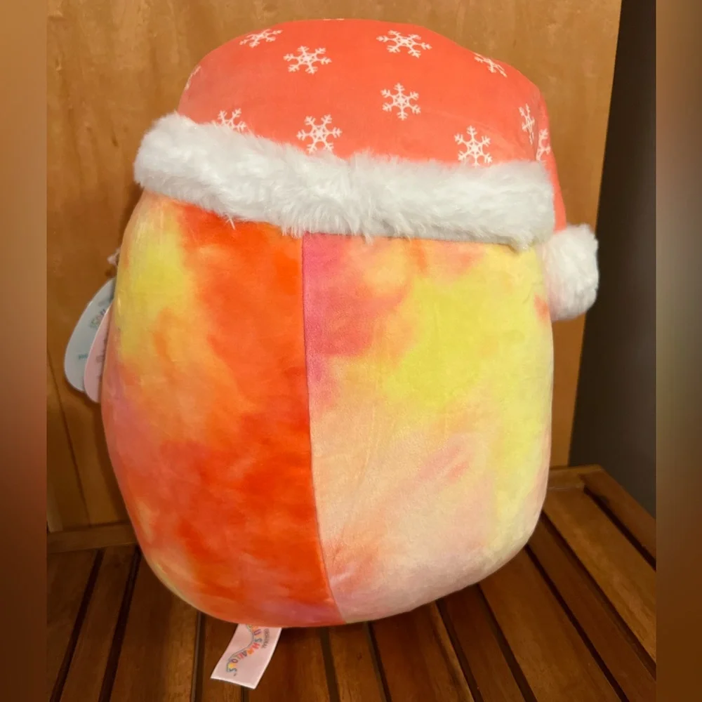 NWT 12” HTF FTM Kaldette Grapefruit in Santa Sleepy Hat winter Christmas tye dye - Picture 5 of 7